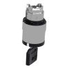 Picture of Key switch selector head, Harmony XB4, metal, black, 22mm, key 421E, 2 positions, stay put