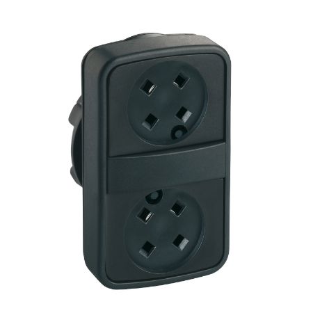 Picture of Head for double headed push button, Harmony XB5, 2 rectangular flush, without cap, 22mm, spring return, unmarked