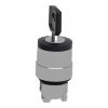 Picture of Key switch selector head, Harmony XB4, metal, black, 22mm, key 455, 3 positions, stay put