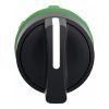 Picture of Head for selector switch, Harmony XB5, plastic, black, 22mm, 3 positions, spring return from right to center
