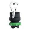 Picture of Harmony XB5, Key switch selector head, plastic, black, 22mm, key 455, 3 positions, spring return from left to center