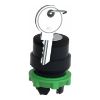 Picture of Harmony XB5, Key Selector switch head, plastic, black, 22mm, key 455, 2 positions, stay put