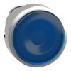 Picture of Head for illuminated push button, Harmony XB4, metal, blue flush, 22mm, universal LED, push push, unmarked