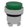 Picture of Head for illuminated push button, Harmony XB4, metal, green projecting, 22mm, push push, universal LED, unmarked