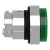 Picture of Head for illuminated push button, Harmony XB4, metal, green projecting, 22mm, push push, universal LED, unmarked