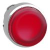 Picture of Head for illuminated push button, Harmony XB4, metal, red projecting, 22mm, push push, universal LED, unmarked