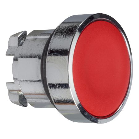Picture of Head for non illuminated push button, Harmony XB4, metal, red, flush, 22mm, push push, unmarked