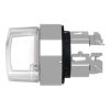 Picture of Head for illuminated selector switch, Harmony XB4, metal, white handle, 22mm, universal LED, 2 positions, stay put