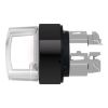 Picture of Head for illuminated selector switch, Harmony XB4, universal LED,  black metal, white handle, 22mm, 2 positions, stay put