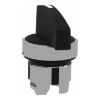 Picture of Head for selector switch, Harmony XB4, metal, black, 22mm, long handle, 3 positions, spring return to center