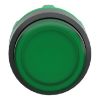 Picture of Head for illuminated push button, Harmony XB5, round green projecting, 22mm, universal LED, push to release, unmarked