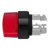 Picture of Head for illuminated selector switch, Harmony XB4, black metal, red handle, 22mm, universal LED, 2 positions, stay put