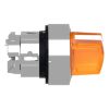 Picture of Head for illuminated selector switch, Harmony XB4, metal, orange handle, 22mm, universal LED, 2 positions, stay put
