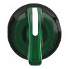 Picture of Head for illuminated selector switch, Harmony XB4, universal LED,  black metal, green handle, 22mm, 3 positions, stay put
