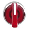 Picture of Head for illuminated selector switch, Harmony XB4, chromium metal, red handle, 22mm, universal LED, 3 positions, stay put