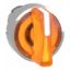 Picture of Head for illuminated selector switch, Harmony XB4, metal, orange handle, 22mm, universal LED, 3 positions, stay put