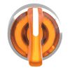 Picture of Head for illuminated selector switch, Harmony XB4, metal, orange handle, 22mm, universal LED, 3 positions, stay put
