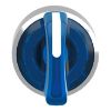 Picture of Head for illuminated selector switch, Harmony XB4, metal, blue handle, 22mm, universal LED, 3 positions, stay put