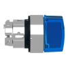 Picture of Head for illuminated selector switch, Harmony XB4, metal, blue handle, 22mm, universal LED, 3 positions, stay put