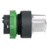 Picture of Head for illuminated selector switch, Harmony XB5, dark grey plastic, white handle, 22mm, universal LED, 2 positions