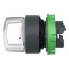Picture of Head for illuminated selector switch, Harmony XB5, dark grey plastic, white handle, 22mm, universal LED, 2 positions