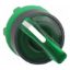 Picture of Head for illuminated selector switch, Harmony XB5, Harmony XALF, grey plastic, green handle, 22mm, universal LED, 2 positions