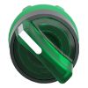 Picture of Head for illuminated selector switch, Harmony XB5, Harmony XALF, grey plastic, green handle, 22mm, universal LED, 2 positions