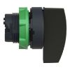 Picture of Head for selector switch, Harmony XB5, plastic, black, 22mm, long handle, 2 positions, stay put