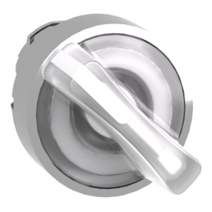 Picture of Head for illuminated selector switch, Harmony XB4, universal LED,  white handle, 22mm, 2 positions, spring return