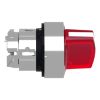 Picture of Head for illuminated selector switch, Harmony XB4, universal LED,  red handle, 22mm, 2 positions, spring return