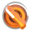 Picture of Head for illuminated selector switch, Harmony XB4, chromium metal, orange handle, 22mm, universal LED, 2 positions,