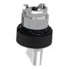 Picture of Head for illuminated selector switch, Harmony XB4, black metal, white handle, 22mm, universal LED, 3 positions, to center