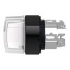 Picture of Head for illuminated selector switch, Harmony XB4, black metal, white handle, 22mm, universal LED, 3 positions, to center