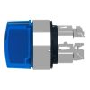 Picture of Head for illuminated selector switch, Harmony XB4, chromium metal, blue handle, 22mm, universal LED, 3 positions,