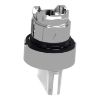 Picture of Head for illuminated selector switch, Harmony XB4, chromium metal, white handle, 22mm, universal LED, 3 positions,
