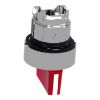 Picture of Head for illuminated selector switch, Harmony XB4, metal, red handle, 22mm, universal LED, 3 positions, left to center