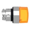 Picture of Head for illuminated selector switch, Harmony XB4, metal, orange handle, 22mm, universal LED, 3 positions, left to center