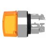 Picture of Head for illuminated selector switch, Harmony XB4, metal, orange handle, 22mm, universal LED, 3 positions, left to center