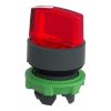 Picture of Head for illuminated selector switch, Harmony XB5, dark grey plastic, red handle, 22mm, universal LED, 2 positions