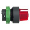 Picture of Head for illuminated selector switch, Harmony XB5, dark grey plastic, red handle, 22mm, universal LED, 2 positions