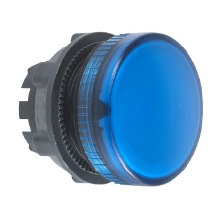 Picture of Head for pilot light, Harmony XB5, blue, 22mm, with grooved lens, integral LED