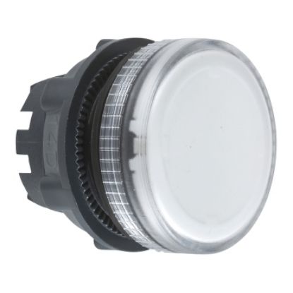 Picture of Head for pilot light, Harmony XB5, clear, 22mm, with grooved lens, integral LED