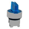 Picture of Head for illuminated selector switch, Harmony XB4, metal, blue handle, 22mm, universal LED, 3 positions, right to center
