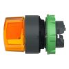 Picture of Head for illuminated selector switch, Harmony XB5, dark grey plastic, orange handle, 22mm, universal LED, 2 positions