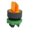 Picture of Head for illuminated selector switch, Harmony XB5, universal LED,  orange handle, 22mm, 3 positions, stay put