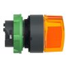 Picture of Head for illuminated selector switch, Harmony XB5, universal LED,  orange handle, 22mm, 3 positions, stay put