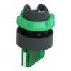 Picture of Head for illuminated selector switch, Harmony XB5, universal LED,  green handle, 22mm, 2 positions, spring return