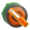 Picture of Head for illuminated selector switch, Harmony XB5, universal LED,  orange handle, 22mm, 2 positions, spring return