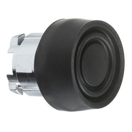 Picture of Harmony XB4, Push button head, metal, flush, black, 22mm, spring return, coloured boot, unmarked