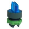 Picture of Head for illuminated selector switch, Harmony XB5, universal LED,  blue handle, 22mm, 3 positions, spring return